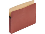 Pendaflex 100% Recycled Heavy Duty Reinforced File Pocket, 3 1/2" Expansion, Letter Size, Red Fiber (E1524E)