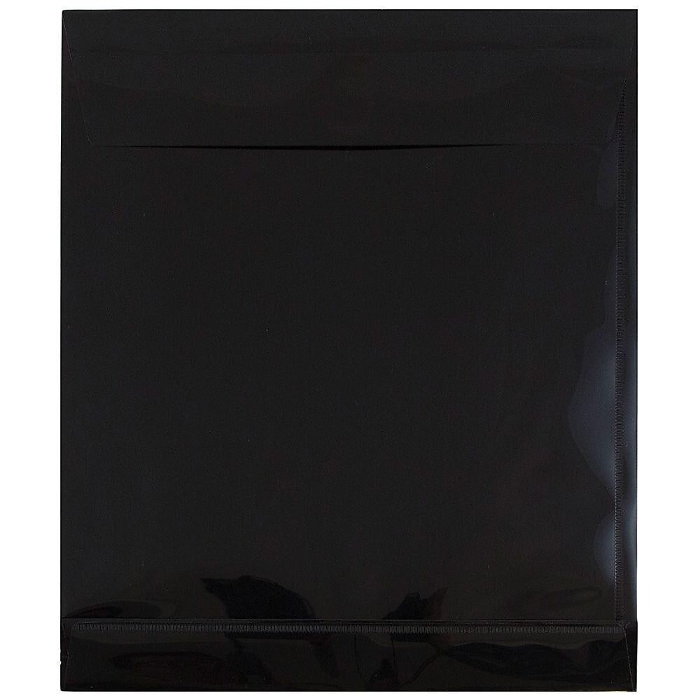 JAM Paper Standard Plastic Document File, Letter, Black, 12/Pack (118V1BL)