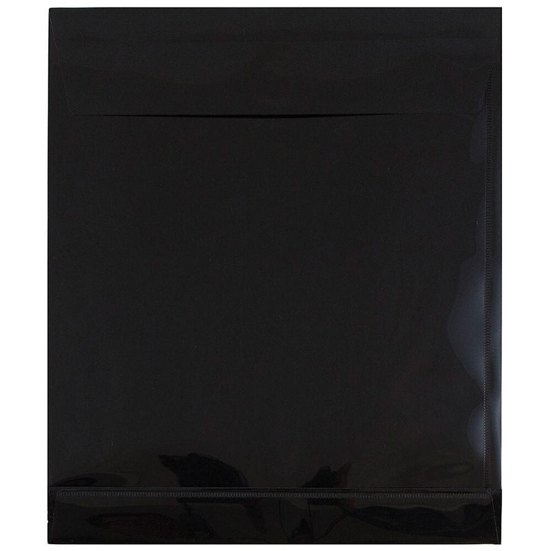 JAM Paper Standard Plastic Document File, Letter, Black, 12/Pack (118V1BL)