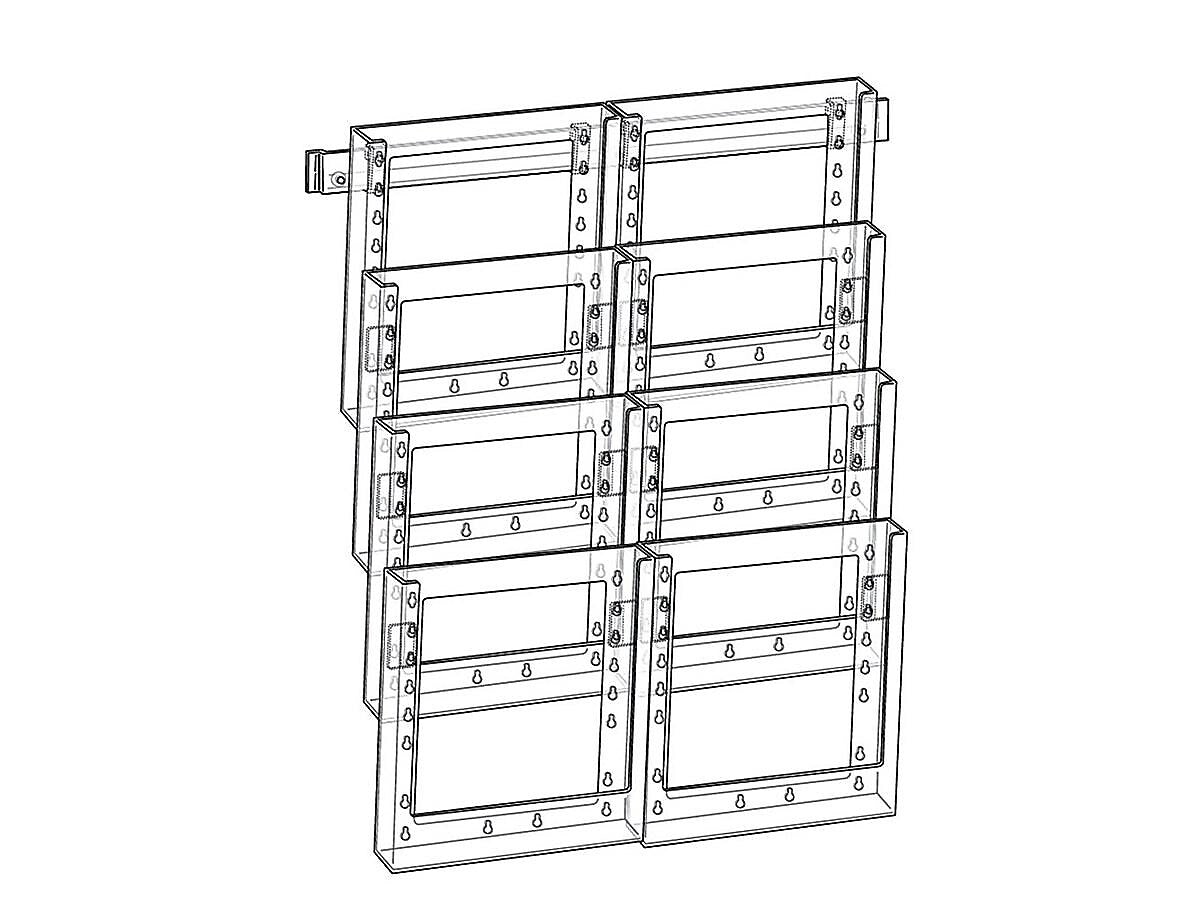 Azar Literature Holder, 18" x 20.25", Vertical, Wall Mounted, Clear, Plastic (252322)