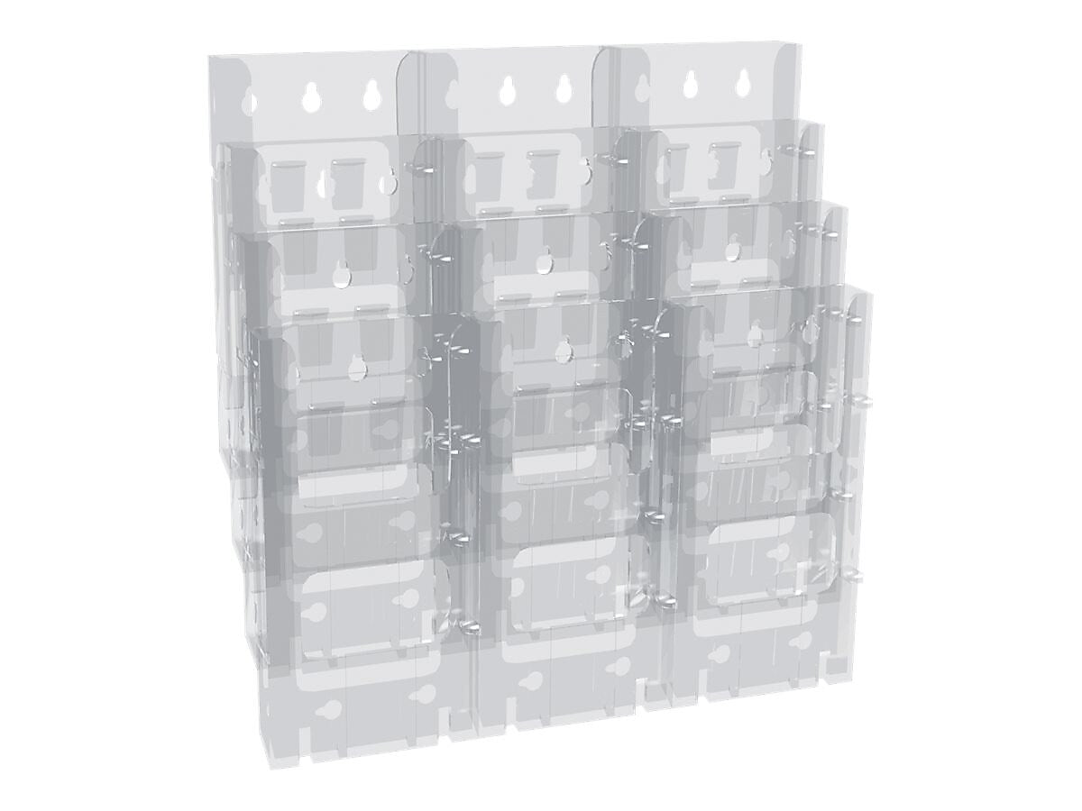 Azar Literature Holder, 19.125" x 21.5", Vertical, Wall Mounted, Clear, Plastic (252323)