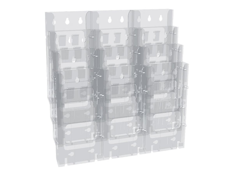 Azar Literature Holder, 19.125" x 21.5", Vertical, Wall Mounted, Clear, Plastic (252323)