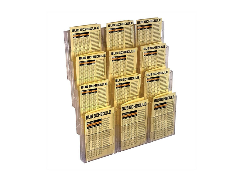 Azar Literature Holder, 19.125" x 21.5", Vertical, Wall Mounted, Clear, Plastic (252323)