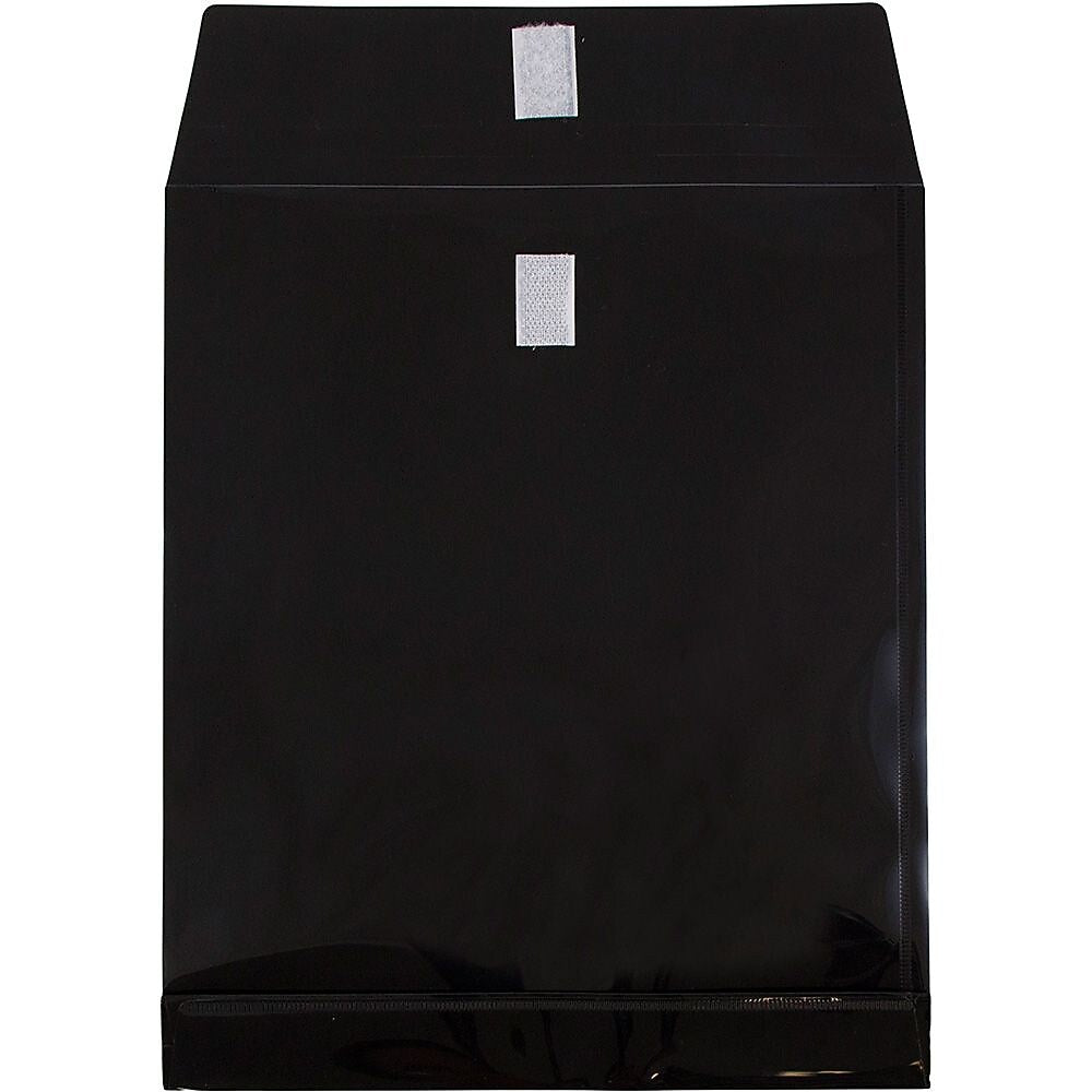 JAM Paper Standard Plastic Document File, Letter, Black, 12/Pack (118V1BL)