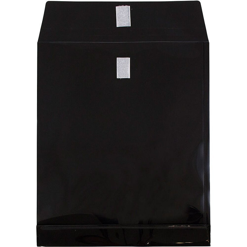 JAM Paper Standard Plastic Document File, Letter, Black, 12/Pack (118V1BL)
