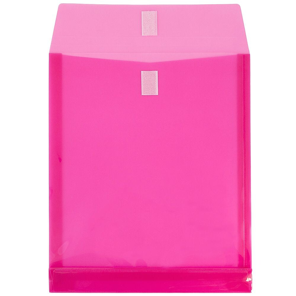 JAM Paper Standard Plastic Document File, Letter, Fuchsia Pink, 12/Pack (118V1FU)