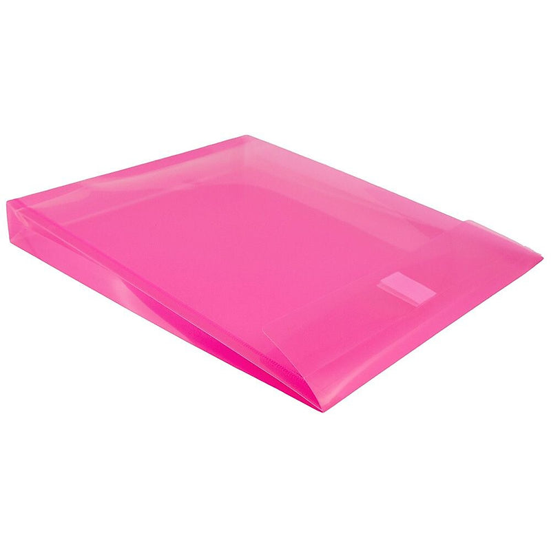 JAM Paper Standard Plastic Document File, Letter, Fuchsia Pink, 12/Pack (118V1FU)
