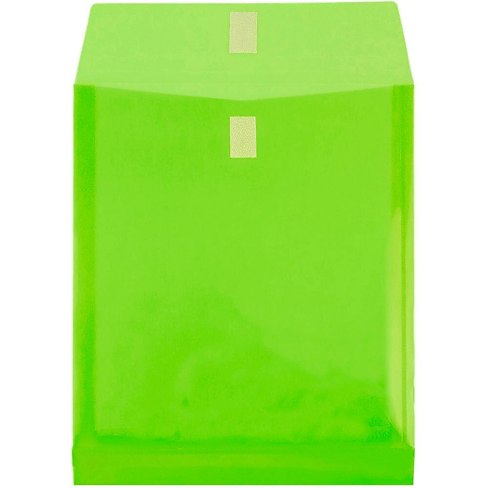 JAM Paper Standard Plastic Document File, 1 Pocket, Letter, Lime Green, 12/Pack (118V1LI)