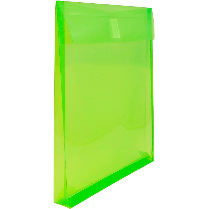 JAM Paper Standard Plastic Document File, 1 Pocket, Letter, Lime Green, 12/Pack (118V1LI)