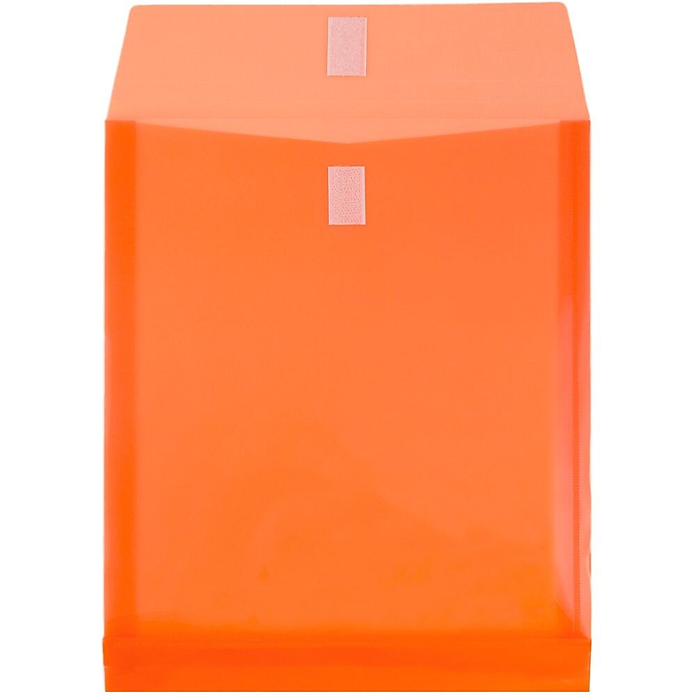 JAM Paper Plastic Document File, Letter, Orange, 12/Pack (118V1OR)