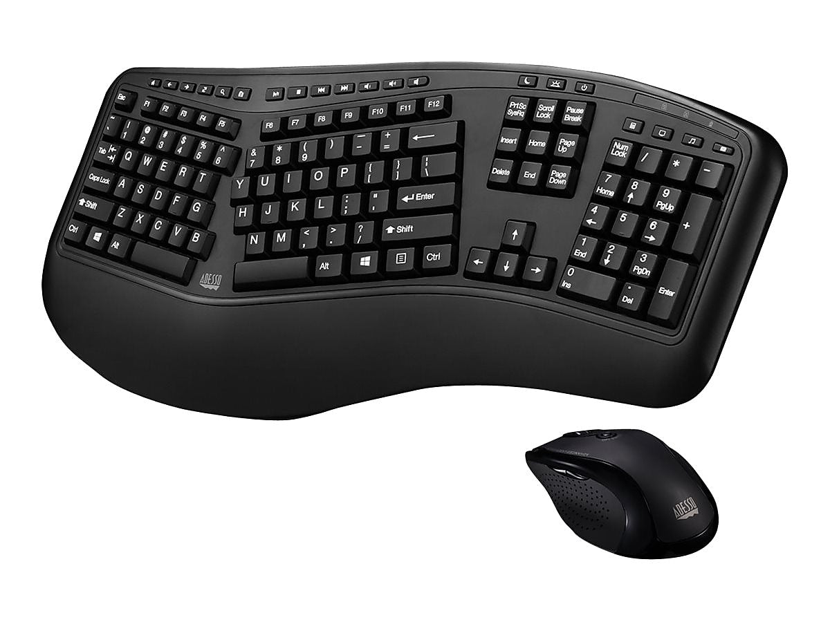 Adesso Tru-Form Media 1500 Wireless Keyboard & Mouse, Black (RT1715)