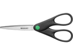 Westcott Straight KleenEarth 7" Recycled Stainless Steel Standard Scissors, Pointed Tip, Black (44218)