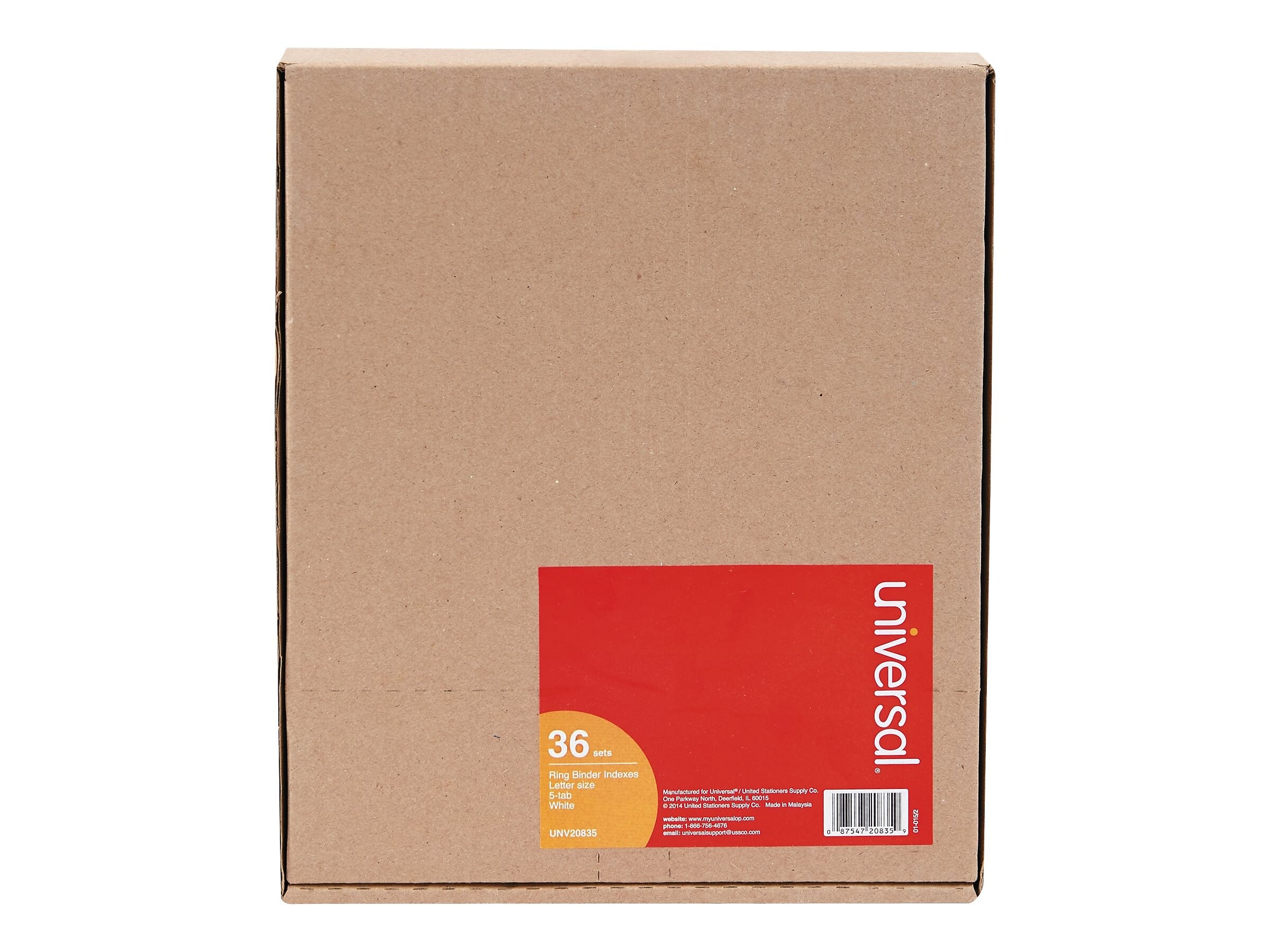 Universal Printable Paper Dividers, 5-Tab, White, 36 Sets/Box (UNV20835)