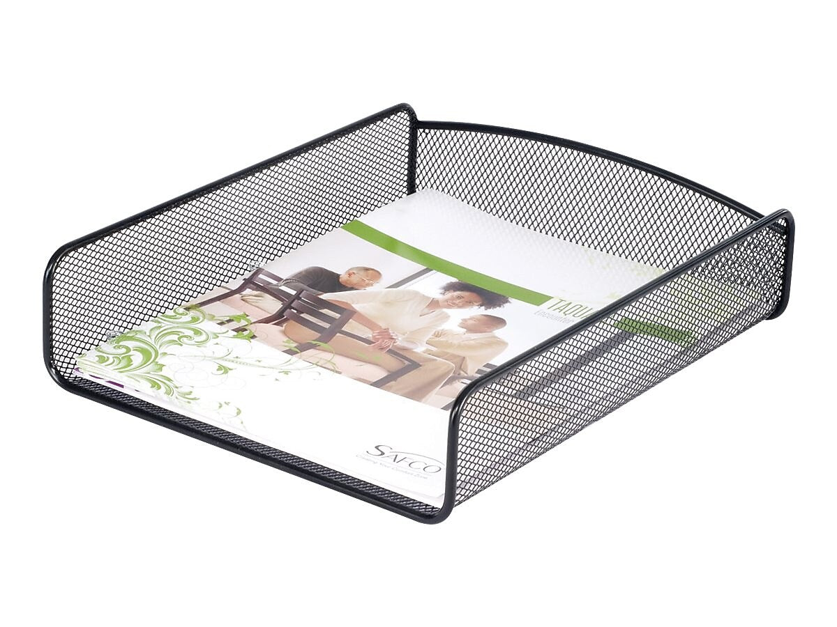Safco Onyx Front Loading Letter Tray, Black Steel Mesh (3272BL)