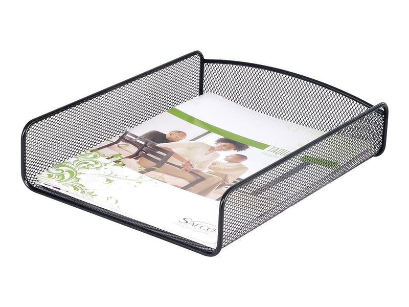 Safco Onyx Front Loading Letter Tray, Black Steel Mesh (3272BL)