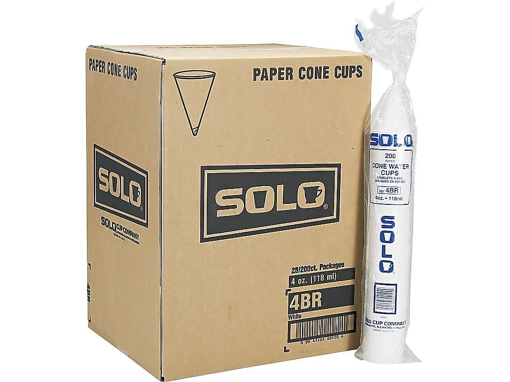 Solo Bare® Eco-Forward® Cone Cold Cups, 4 Oz., White, 5000/Carton (4BR-2050)