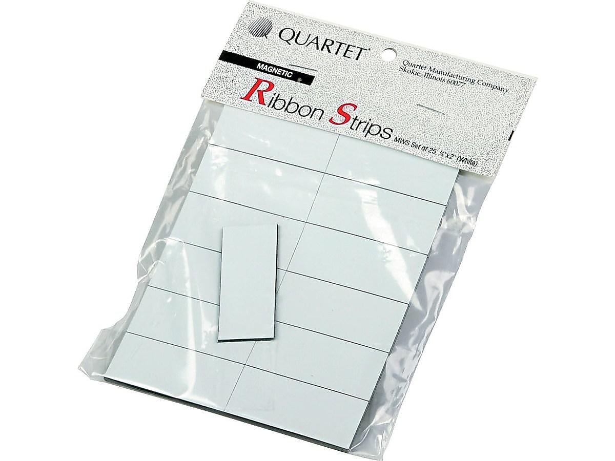 Quartet Magnetic Strips, White, 25/Pack (MWS)