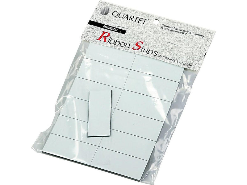 Quartet Magnetic Strips, White, 25/Pack (MWS)