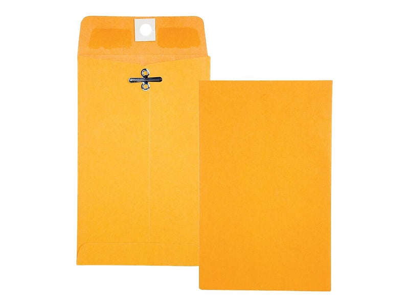 Quality Park Clasp & Moistenable Glue Kraft Catalog Envelopes, 4" x 6.38", Brown Kraft, 100/Box (QUA37815)