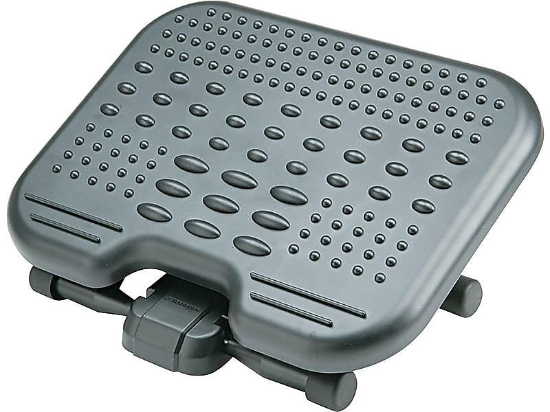 AbilityOne SKILCRAFT SoleMassage Tilt Adjustable Footrests, Black (NSN5909071)