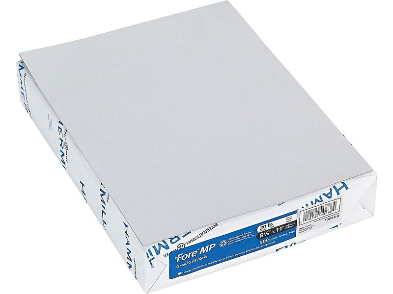 Hammermill Fore MP Colors Color Copy Paper, 20 lbs., 8.5" x 11", Gray, 500/Ream (102889)