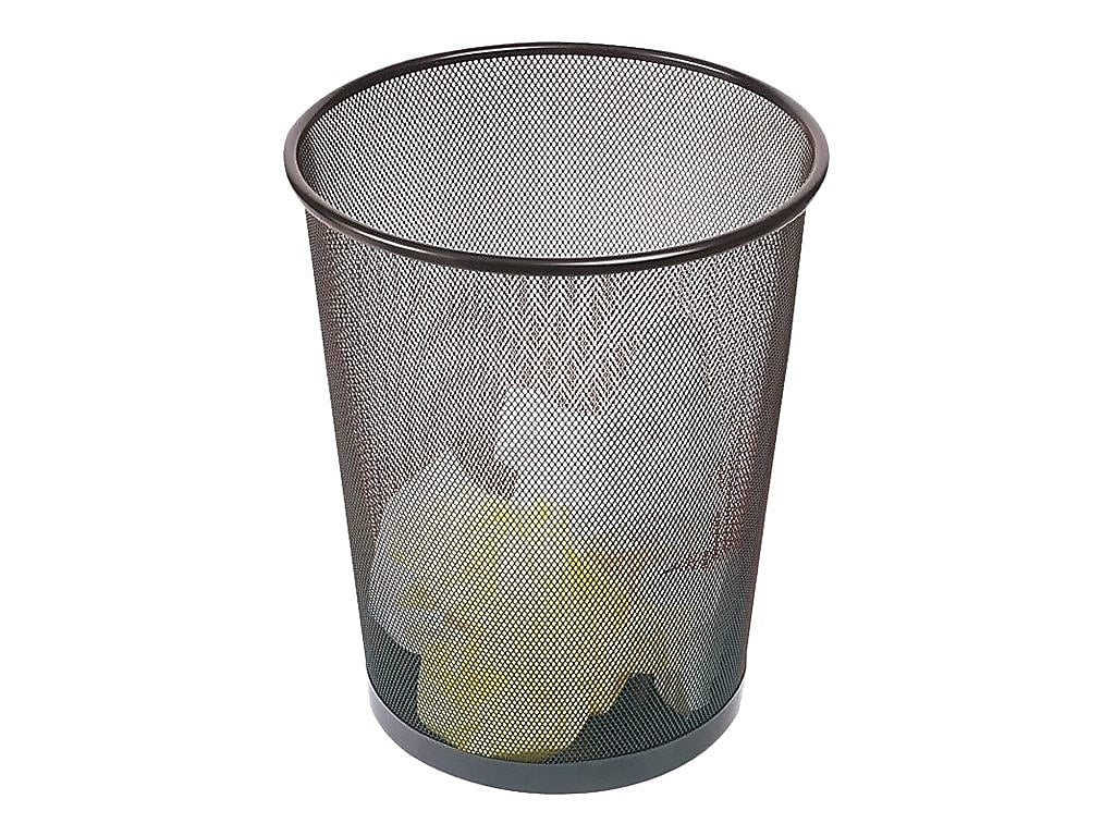 Staples Indoor Trash Can Without Lid, Black Steel Mesh, 4.5 Gal. (56903)