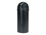 Rubbermaid Marshal Classic Indoor/Outdoor Trash Can w/Lid, Black Resin, 25 Gal. (FG817088BLA)