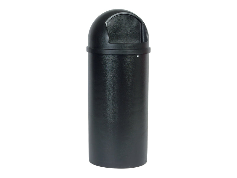 Rubbermaid Marshal Classic Indoor/Outdoor Trash Can w/Lid, Black Resin, 25 Gal. (FG817088BLA)