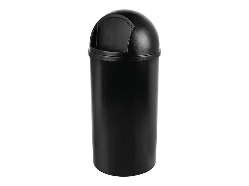 Rubbermaid Marshal Classic Indoor/Outdoor Trash Can w/Lid, Black Resin, 25 Gal. (FG817088BLA)