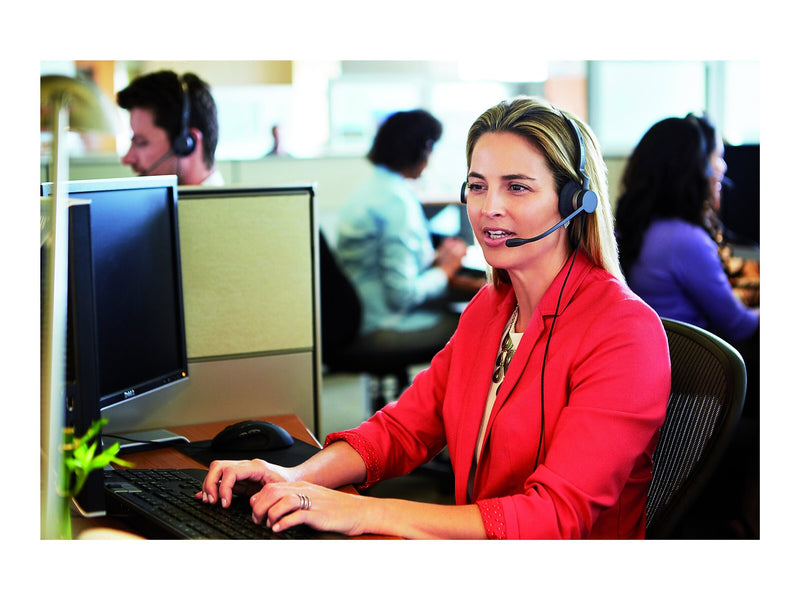 Jabra BIZ 2300 QD Duo Phone Headset, Over-the-Head, Noise Cancelling , Black (2309-820-119)
