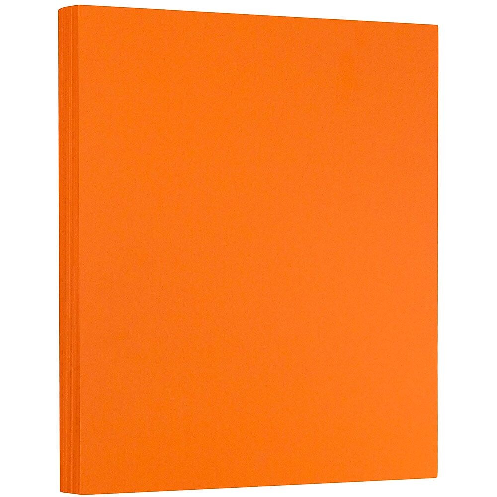 JAM Paper Extra Heavyweight 130 lb. Cardstock Paper, 8.5" x 11", Mandarin Orange, 25 Sheets/Pack (295831634)
