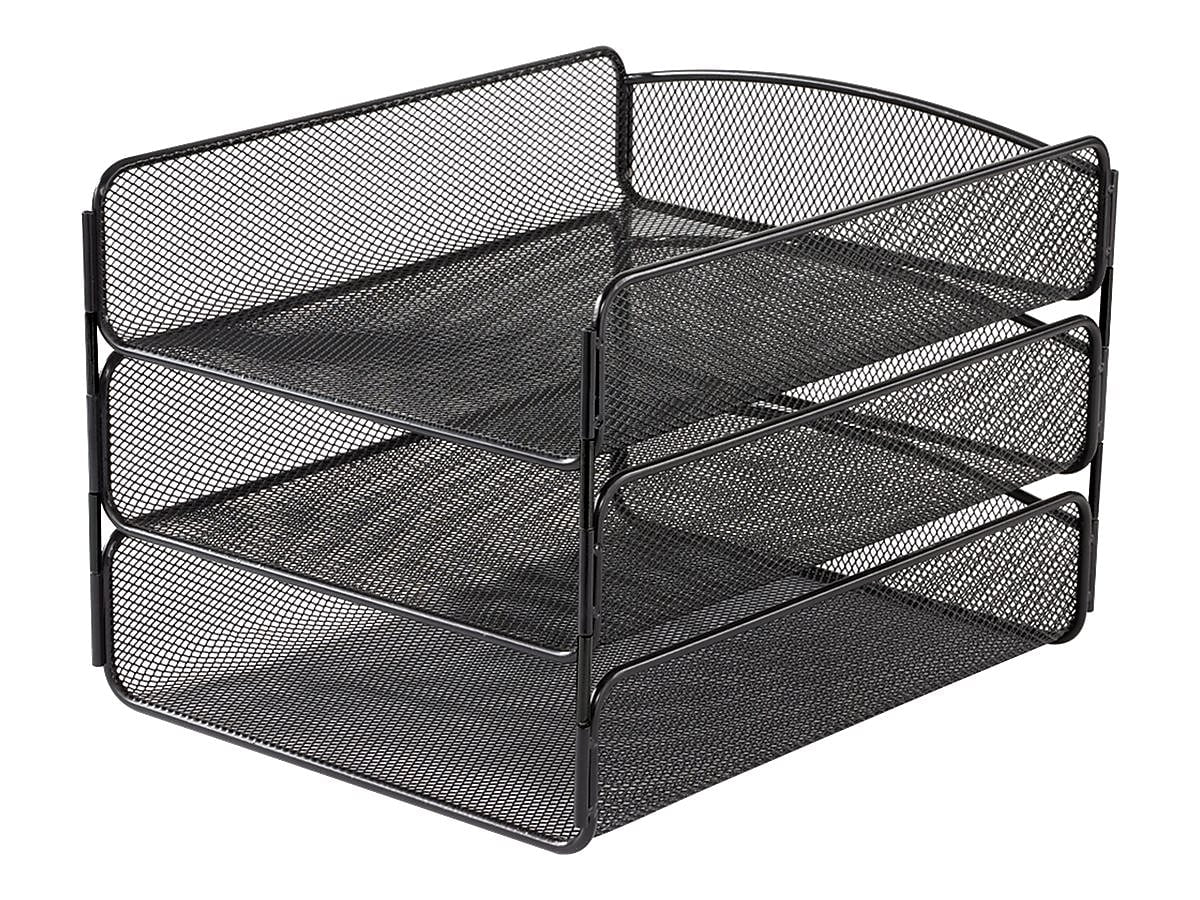 Safco Onyx Triple Letter Tray, Black Steel (3271BL)
