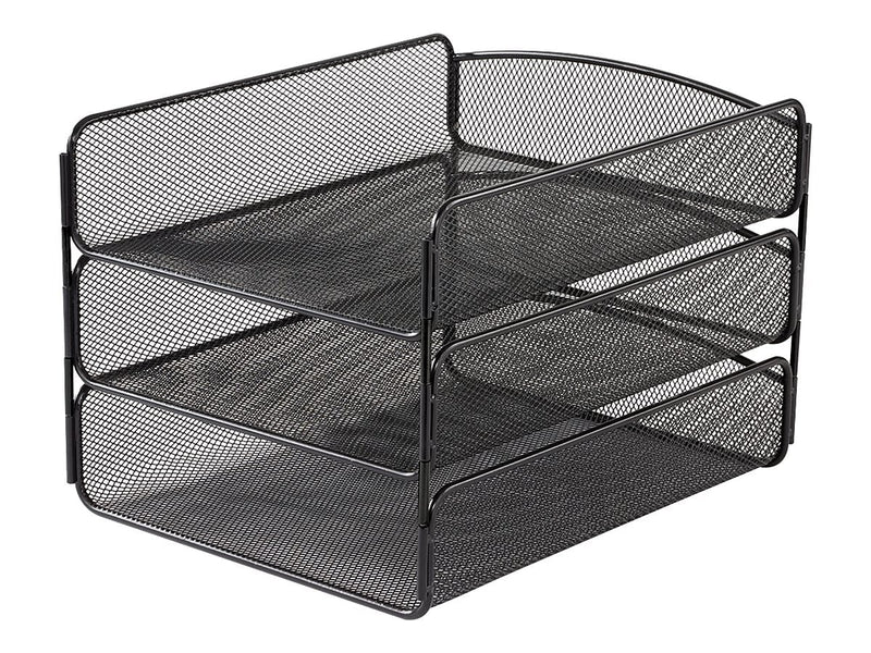 Safco Onyx Triple Letter Tray, Black Steel (3271BL)
