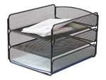 Safco Onyx Triple Letter Tray, Black Steel (3271BL)