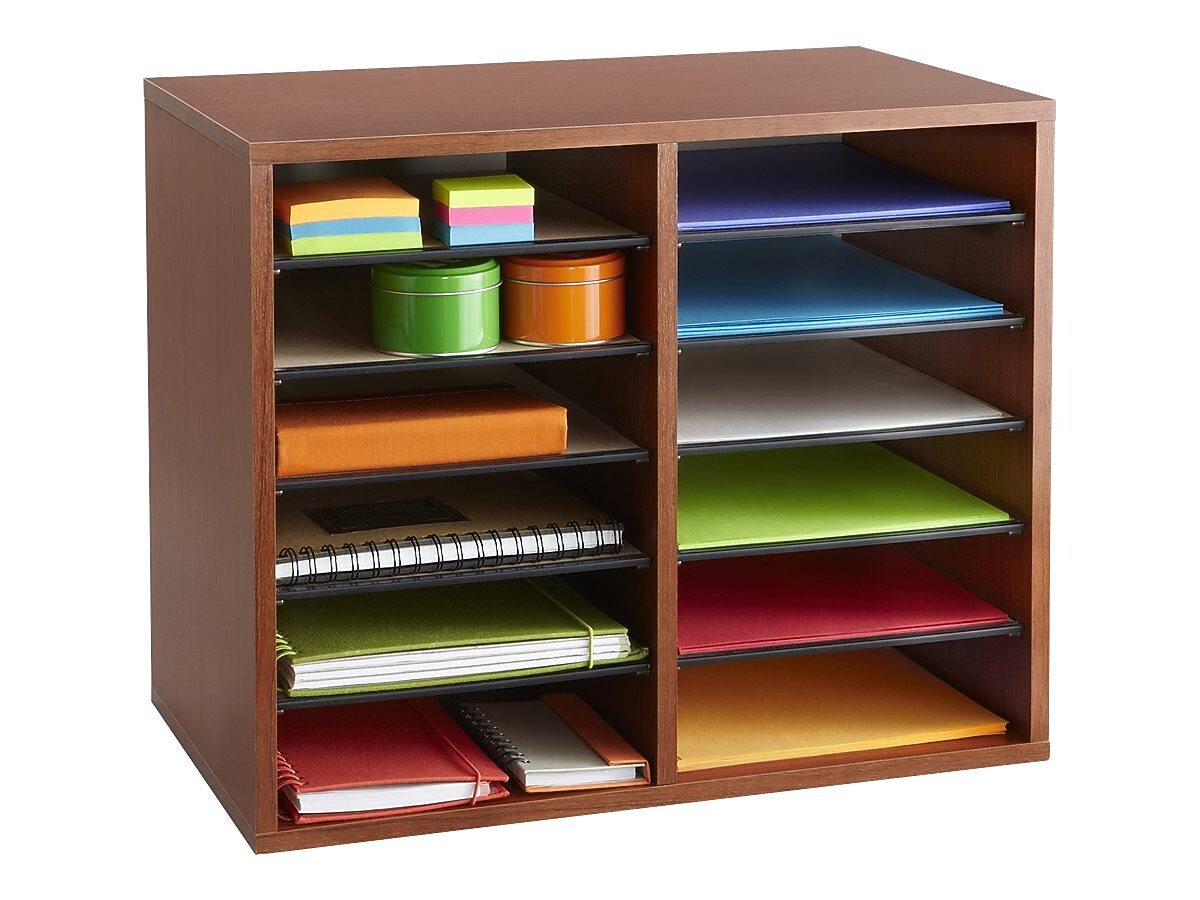 Safco Literature Wood File Organizer, Cherry (9420CY)