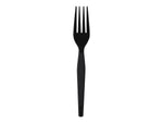 Dixie Individually Wrapped Plastic Fork, Heavy-Weight, Black, 1000/Carton (FH53C7)