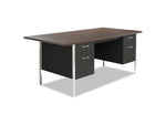 Alera 72" Double Pedestal Desk, Walnut (ALESD7236BW)