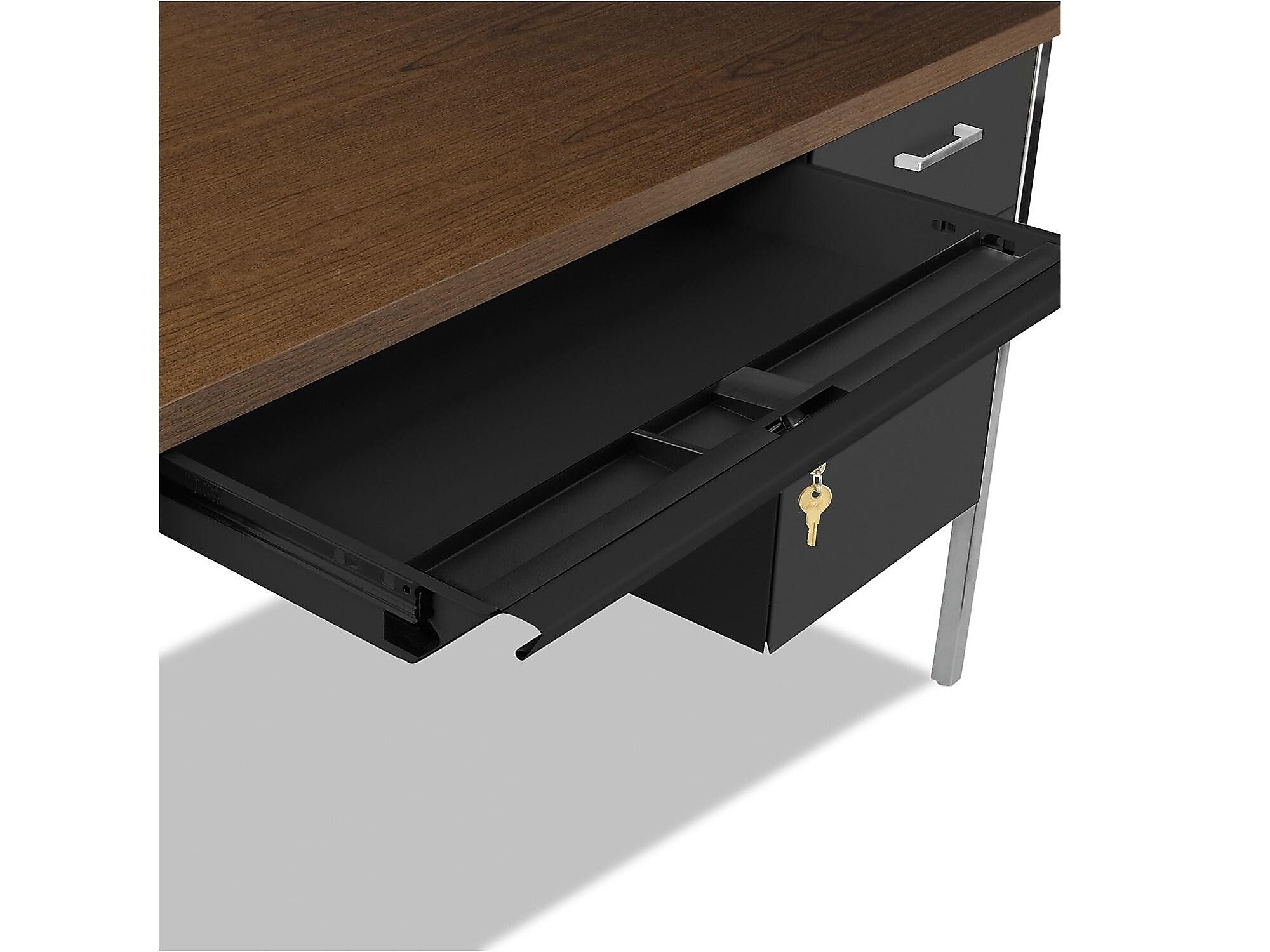 Alera 72" Double Pedestal Desk, Walnut (ALESD7236BW)