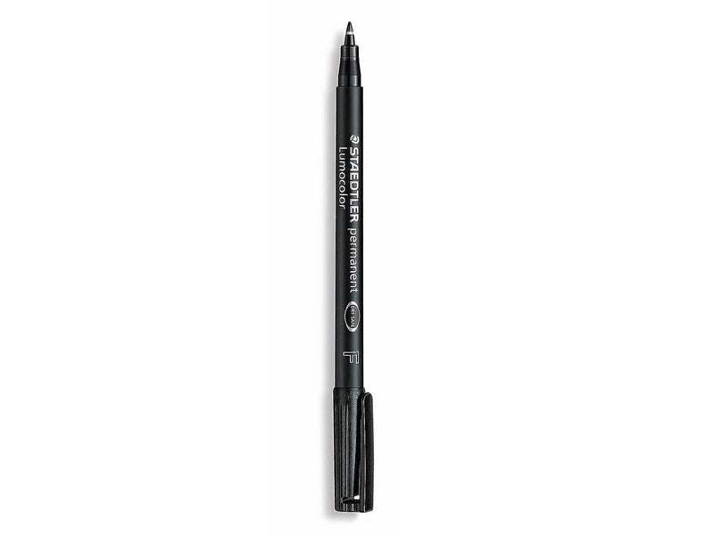 Staedtler Lumocolor Permanent Markers, Fine Point, Black, 10/Pack (55580-PK10)