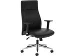 HON Define Adjustable Arms SofThread Leather High-Back Executive Chair, Black (BSXVL108SB11)