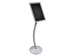 Azar Sign Holder, 14" x 42", Freestanding, Silver, Metal (300237-SLV)