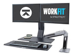 Ergotron WorkFit-A Dual Monitor Stand, Up to 24" Monitors, Black/Polished Aluminum (24-316-026)