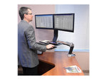 Ergotron WorkFit-A Dual Monitor Stand, Up to 24" Monitors, Black/Polished Aluminum (24-316-026)