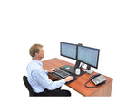 Ergotron WorkFit-A Dual Monitor Stand, Up to 24" Monitors, Black/Polished Aluminum (24-316-026)