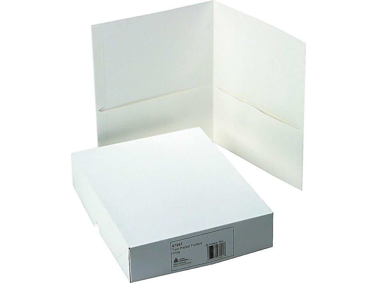 Avery 2-Pocket Portfolio Folders, White, 25/Box (47991)