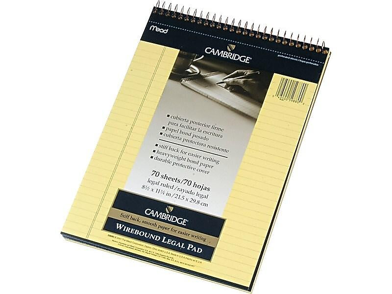 Cambridge Steno Pad, 8.5" x 11", Wide Ruled, Blue, 70 Sheets/Pad (MEA59880)