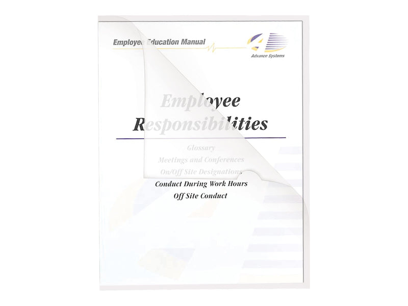 C-Line Plastic Presentation Folder, Clear, 25/Box (CLI62127)
