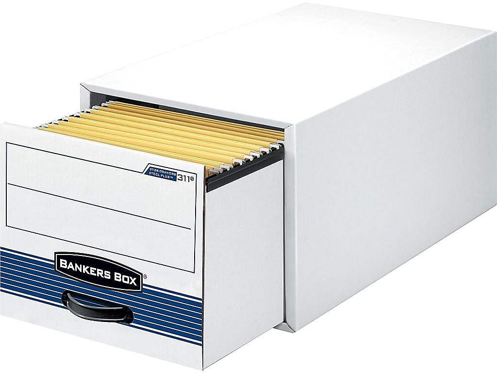 Bankers Box Stor/Drawer Steel Plus File Drawers, Letter Size, White/Blue, 6/Carton (00311)
