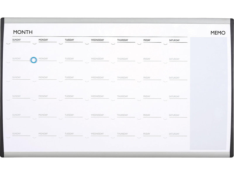 Quartet Arc Magnetic Painted Steel Calendar Whiteboard, Aluminum Frame, 2.5' x 1.5' (ARCCP3018)