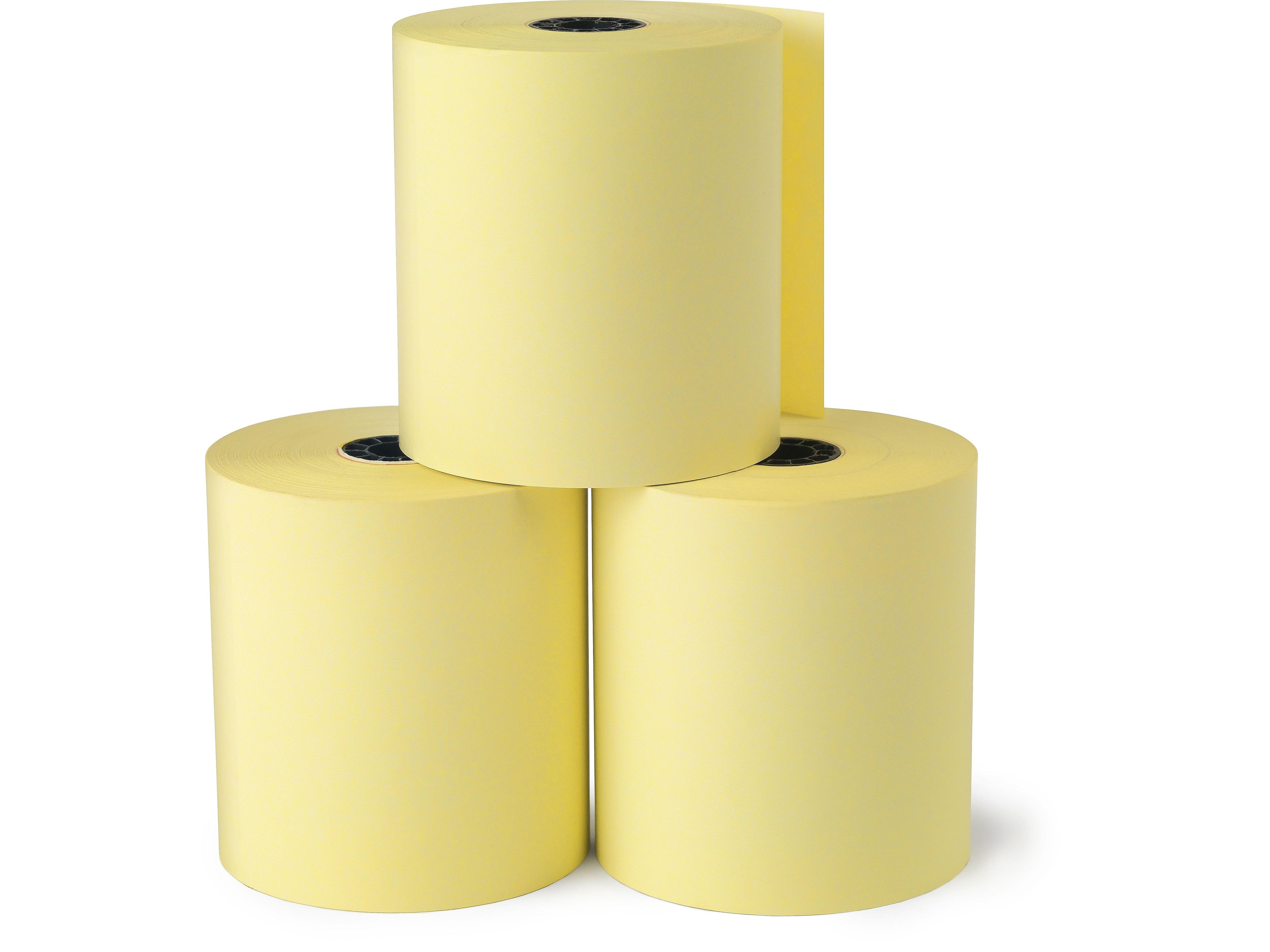 Staples Thermal Cash Register/POS Rolls, 1-Ply, Canary, 3 1/8" x 230', 4/Pack (28402/15156)